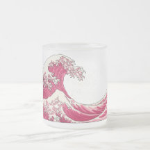Underbar Wave-frostat glas mugg - rosa