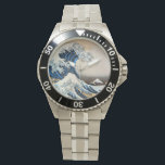 Underbar Wave, Hokusai, Ukiyo-e Armbandsur<br><div class="desc">Katsushika Hokusai (oktober eller november 1760 - 10 maj, 1849) var en japansk konstnär, ukiyo-e-målare och tryckare av Edo-perioden. På sin tid var han Japans ledande expert på kinesisk målning. Hokusai, född i Edo (numera Tokyo), är bäst känd som författare till träblockets tryckserie 36 vyer av berget Fuji ( Fugaku...</div>