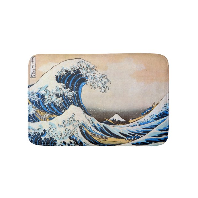 Underbar Wave, Hokusai, Ukiyo-e Badrumsmatta (Framsidan)