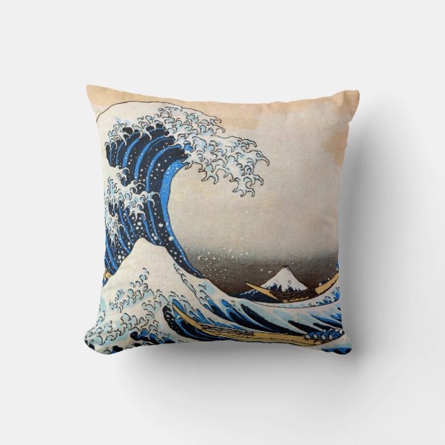 Underbar Wave, Hokusai, Ukiyo-e Kudde (Framsida)