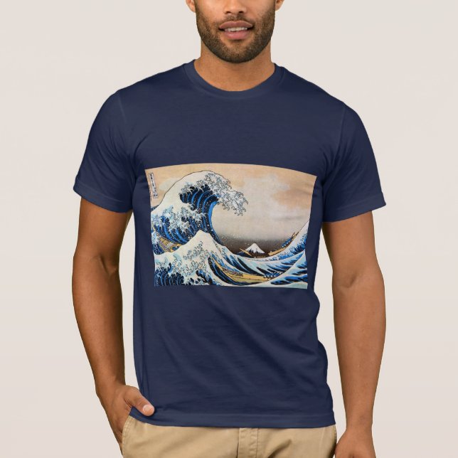 Underbar Wave, Hokusai, Ukiyo-e T Shirt (Framsida)