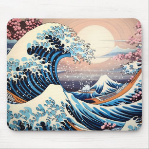 Underbar Wave inspirerade rosa sakura-estetisk Musmatta