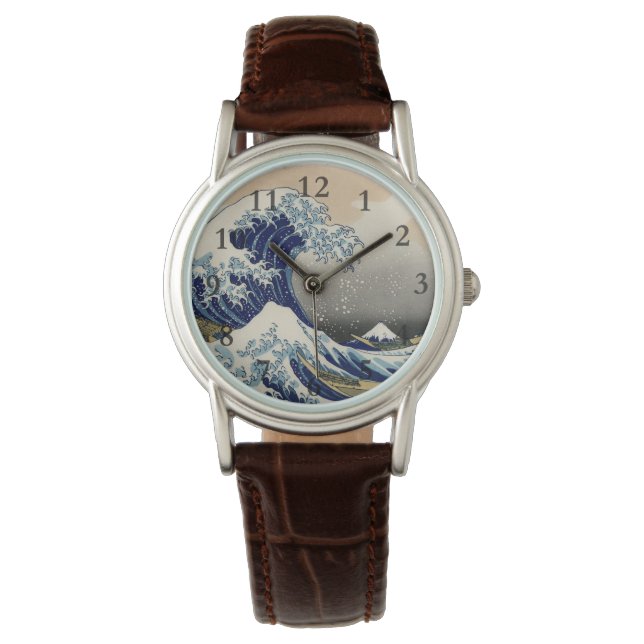 Underbar Wave Kanagawa japansk målning Armbandsur (Framsida)