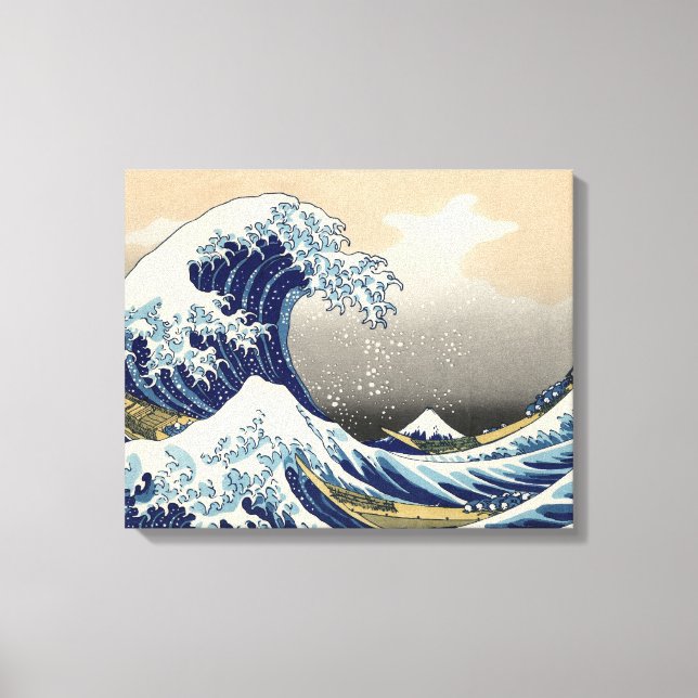 Underbar Wave Kanagawa japansk målning Canvastryck (Framsida)