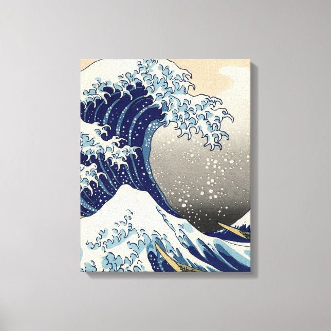 Underbar Wave Kanagawa japansk målning Canvastryck (Framsida)