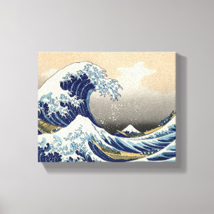 Underbar Wave Kanagawa japansk målning Canvastryck