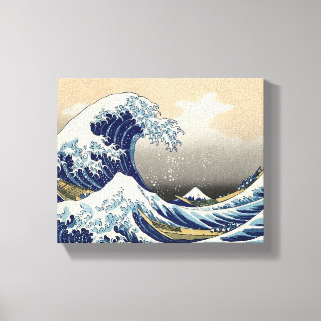 Underbar Wave Kanagawa japansk målning Canvastryck (Framsida)