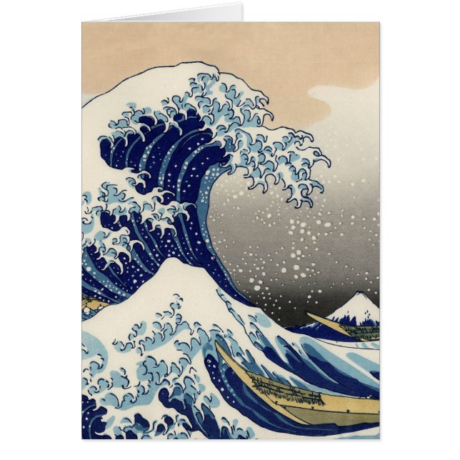 Underbar Wave Kanagawa japansk målning Hälsningskort (Framsidan)