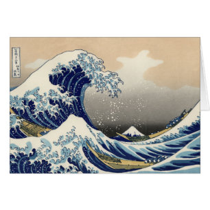 Underbar Wave Kanagawa japansk målning Hälsningskort