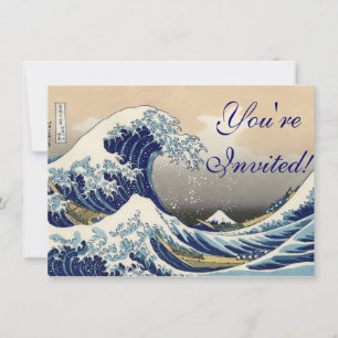 Underbar Wave Kanagawa japansk målning Inbjudningar