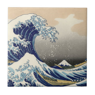 Underbar Wave Kanagawa japansk målning Kakelplatta