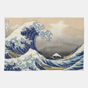 Underbar Wave Kanagawa japansk målning Kökshandduk