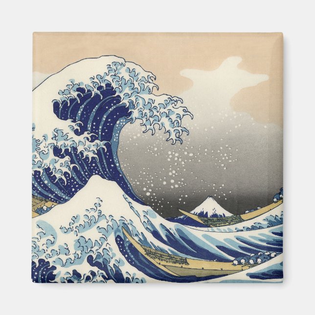 Underbar Wave Kanagawa japansk målning Magnet (Framsidan)