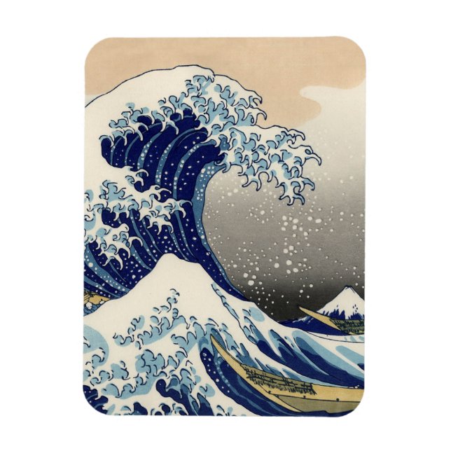 Underbar Wave Kanagawa japansk målning Magnet (Vertikal)