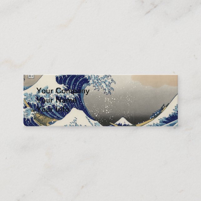 Underbar Wave Kanagawa japansk målning Mini Visitkort (Framsida)