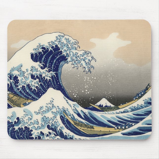 Underbar Wave Kanagawa japansk målning Musmatta (Framsidan)