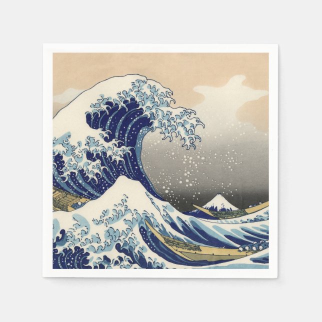 Underbar Wave Kanagawa japansk målning Pappersservett (Framsidan)