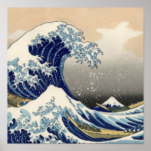 Underbar Wave Kanagawa japansk målning Poster