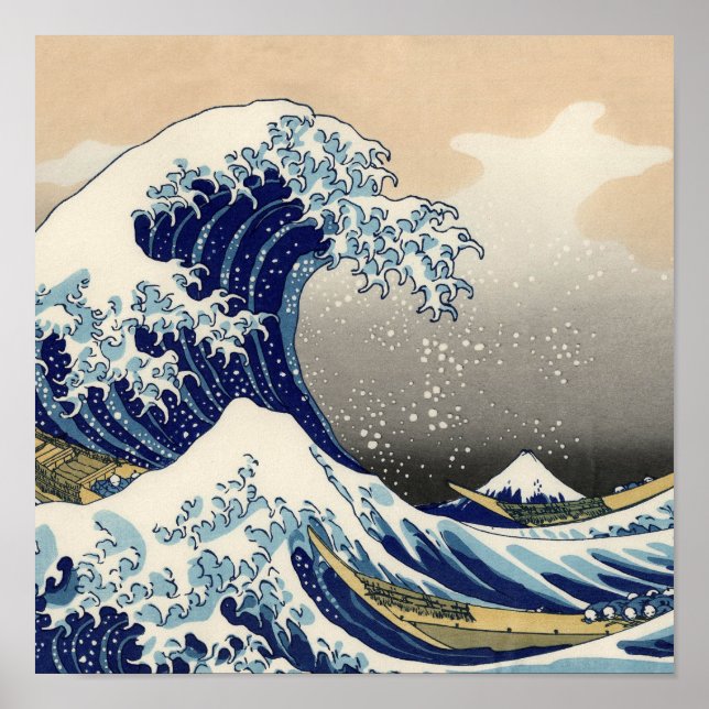 Underbar Wave Kanagawa japansk målning Poster (Framsidan)