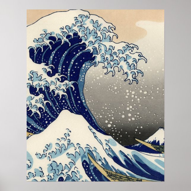 Underbar Wave Kanagawa japansk målning Poster (Framsidan)