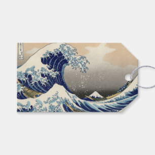 Underbar Wave Kanagawa japansk målning Presentetikett