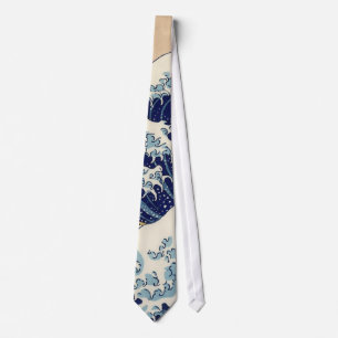 Underbar Wave Kanagawa japansk målning Slips