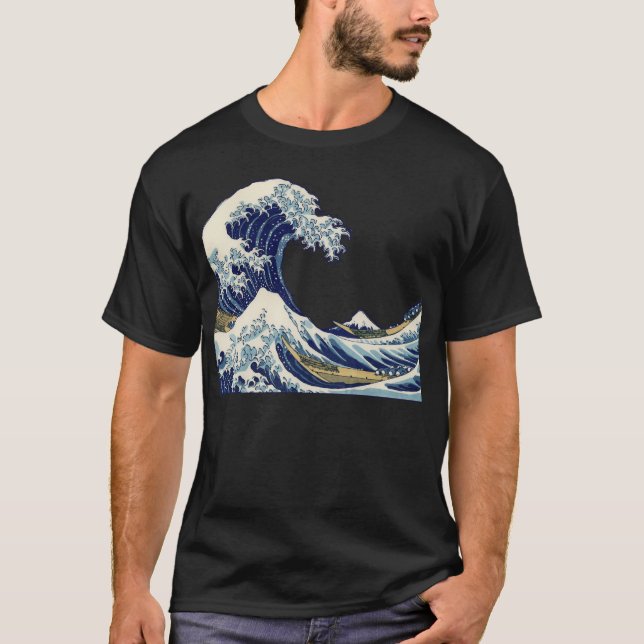 Underbar Wave Kanagawa japansk målning T-shirt (Framsida)