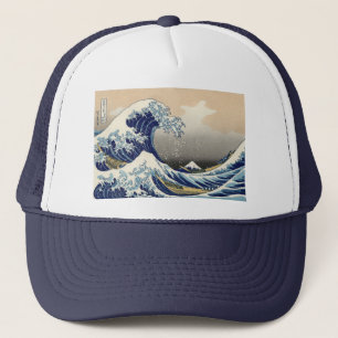 Underbar Wave Kanagawa japansk målning Truckerkeps