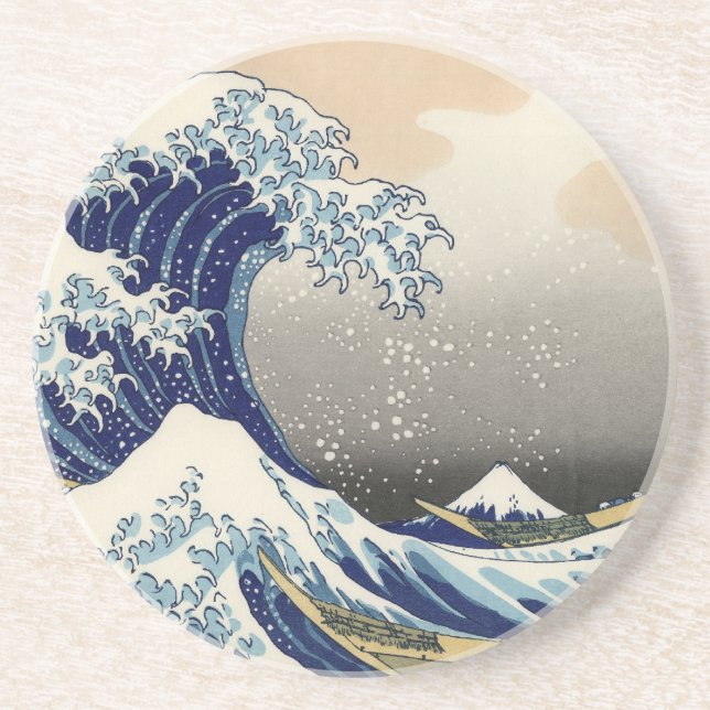 Underbar Wave Kanagawa japansk målning Underlägg (Framsidan)