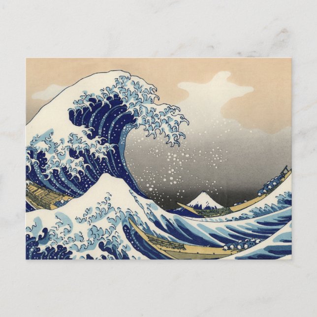 Underbar Wave Kanagawa japansk målning Vykort (Framsida)