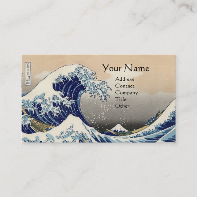 UNDERBAR WAVE MONOGRAM Blue Visitkort (Framsida)