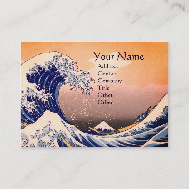 UNDERBAR WAVE MONOGRAM Pearl Papper Visitkort (Framsida)