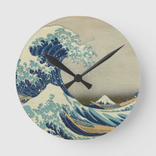 Underbar Wave off Kanagawa - Hokusai Rund Klocka