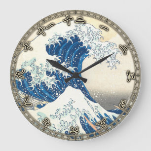 Underbar Wave off Kanagawa, Japansk Art, Hokusai Stor Klocka