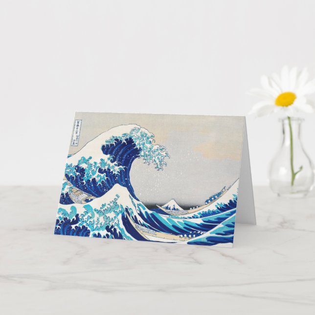 Underbar Wave off Kanagawa - Katsushika Hokusai -  Kort (Liten växt)