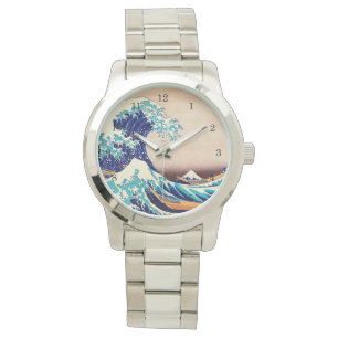 Underbar Wave Off Kanagawa Vintage Japansk Art Armbandsur