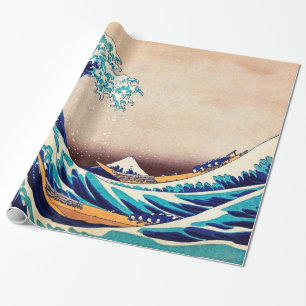 Underbar Wave Off Kanagawa Vintage Japansk Fine Ar Presentpapper