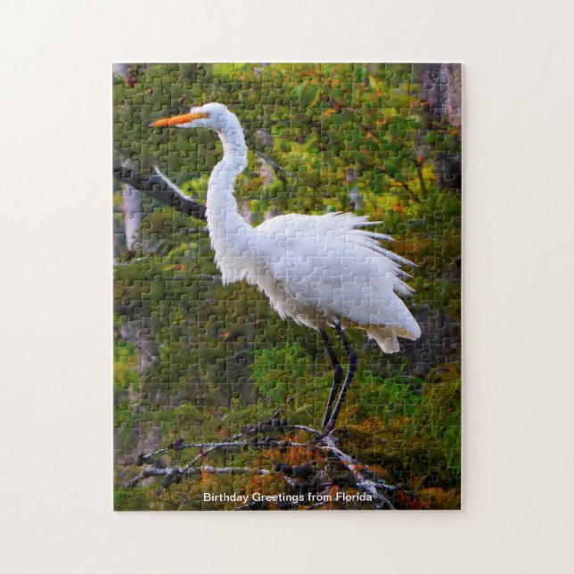 Underbar White Egret Florida Jigszle Puzzle Pussel (Vertikal)