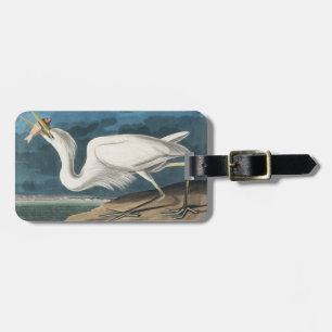 Underbar White Heron Audubon Bird Wildlife Paintin Bagagebricka