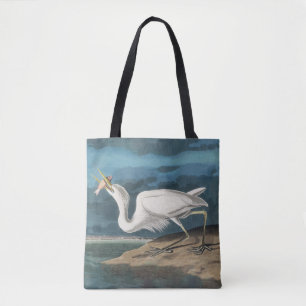 Underbar White Heron Audubon Bird Wildlife Paintin Tygkasse