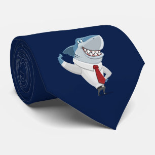 Underbar White Shark Office Clothes Tecknad Neckti Slips