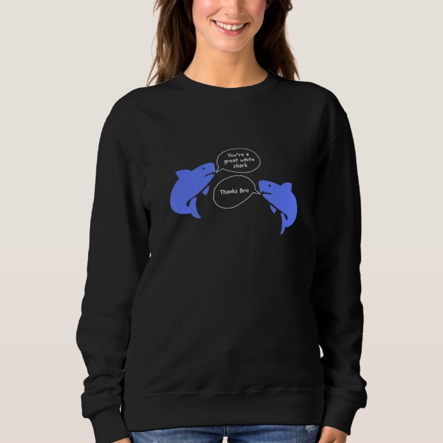 Underbar White Shark Pun Joke T Shirt (Framsida)