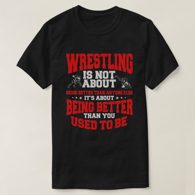 Underbar Wrestling Design Wrestler Sstickning T Shirt (Design framsida)