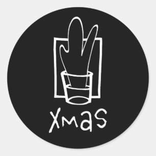 Underbar Xmas Shotglas Runt Klistermärke