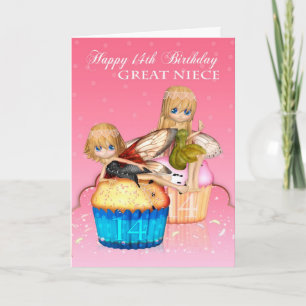 Underbara 14:e födelsedagen med Cute Älvors Cakes Kort