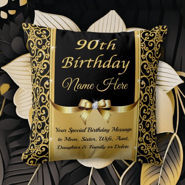 Underbara 90-årspresenter för mamma, mormor kudde (Personalized 90th birthday gifts. Mom, Friend, Grandma 90th birthday present, 90th Birthday Pillow.)