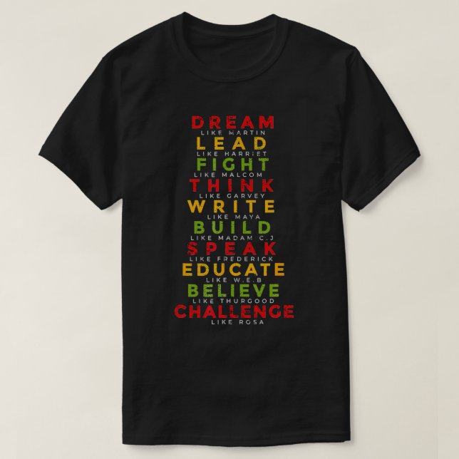 Underbara afrikanska amerikanska ledares svarta hi t shirt (Design framsida)