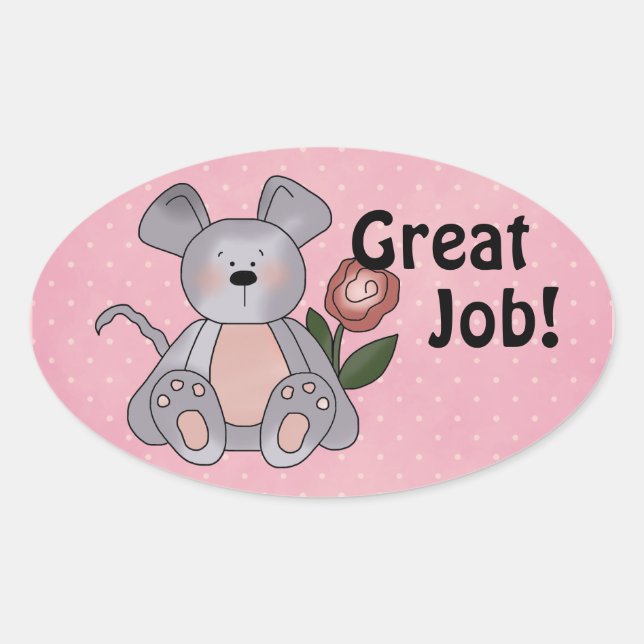 Underbara arbetsbelöningsspärrar ovalt klistermärke (Framsida)