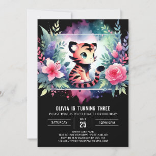 Underbara barn Tiger Birthday Inbjudningar