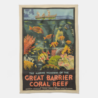 Underbara barriärrevet Poster Australien Kökshandduk